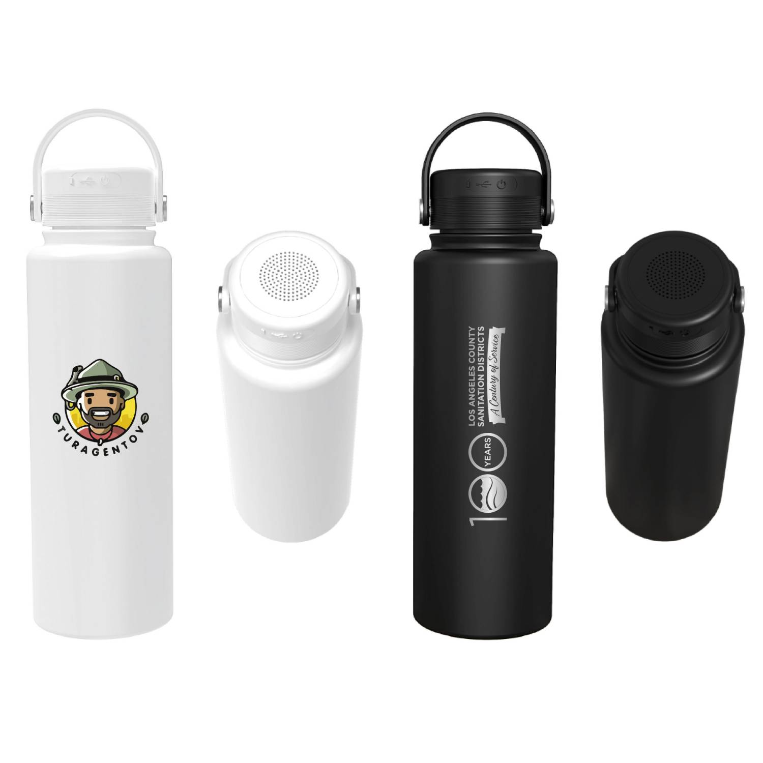 Double Wall Wireless Bluetooth Bottle, 40 oz., custom water bottle with logo imprint 2