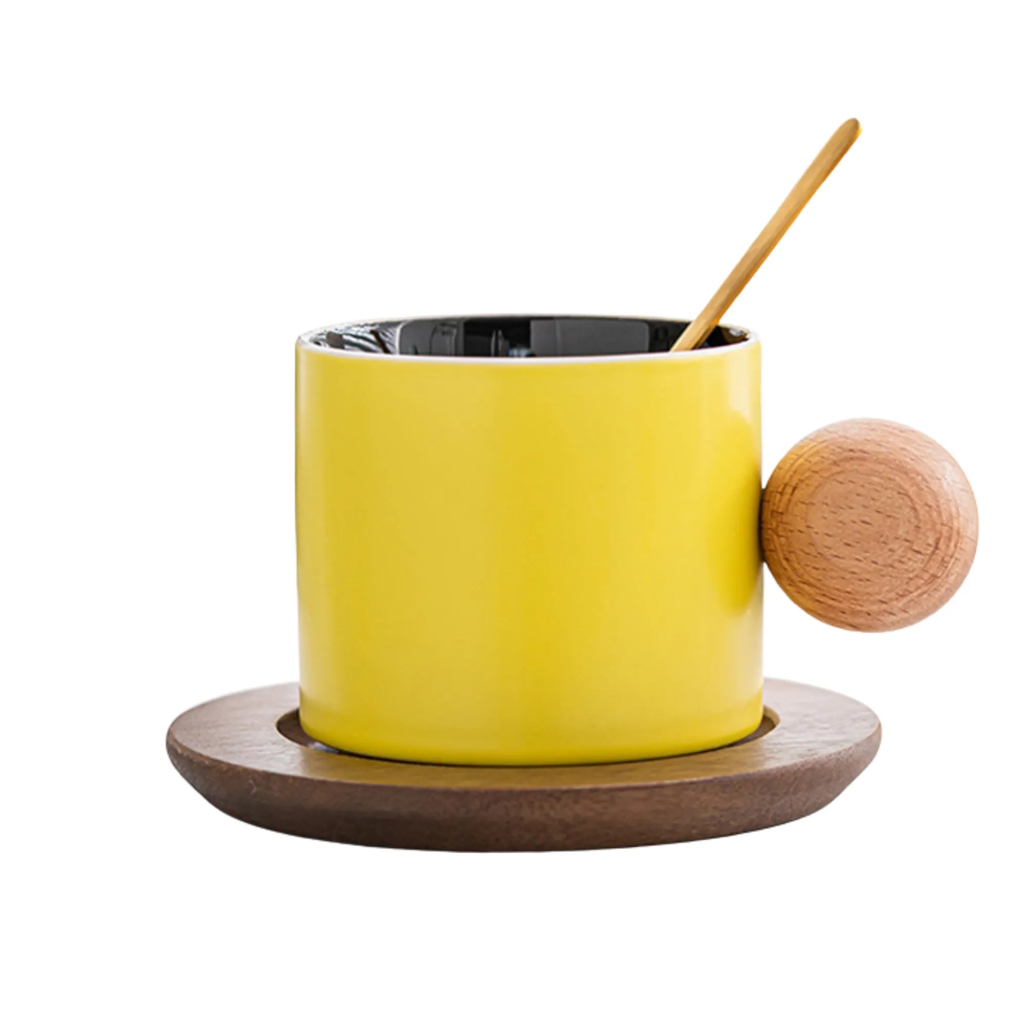 Ceramic Coffee Mug with Wooden Handle & Gift Box (10oz) 5