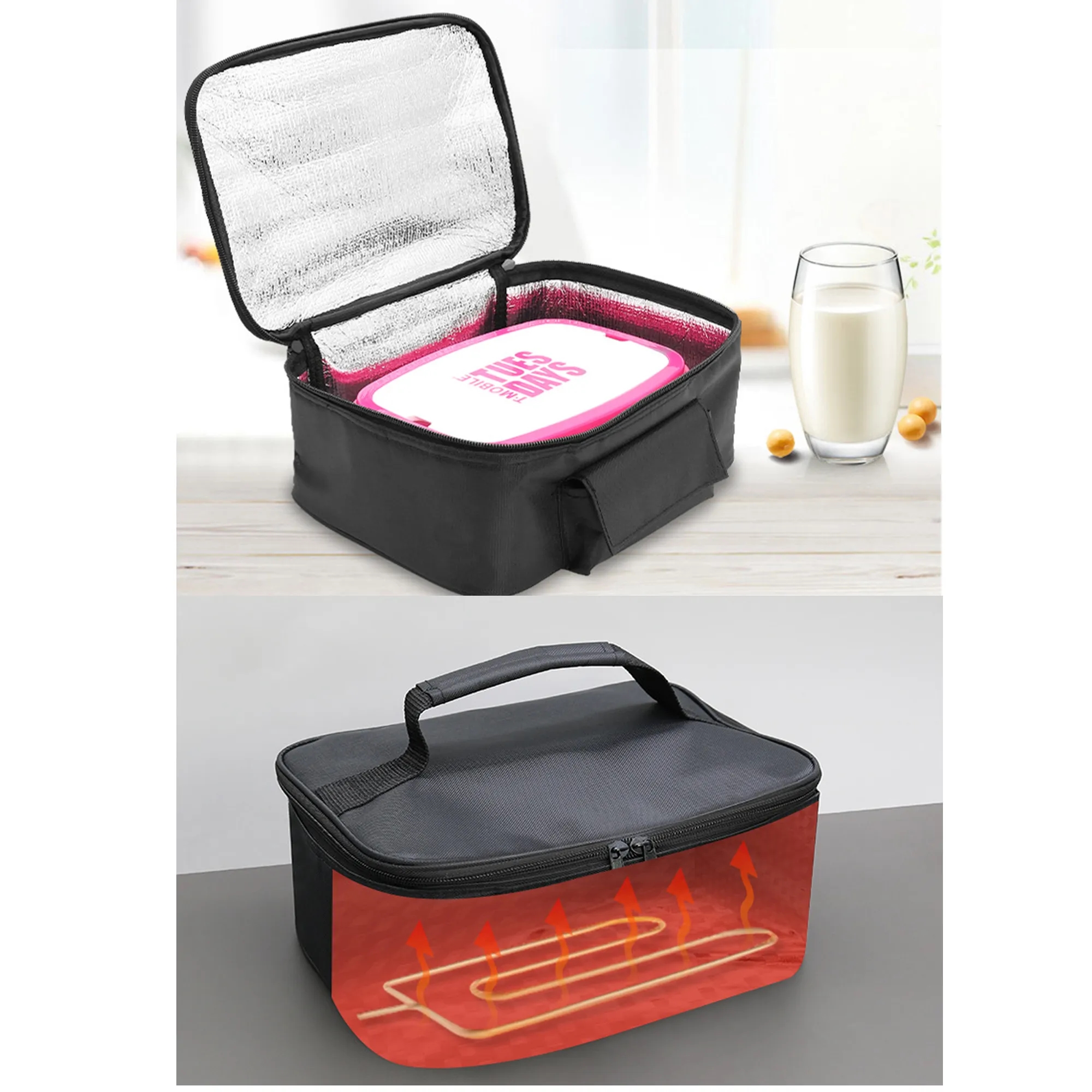 USB Portable Car Food Warmer Heating Lunch Bag 5