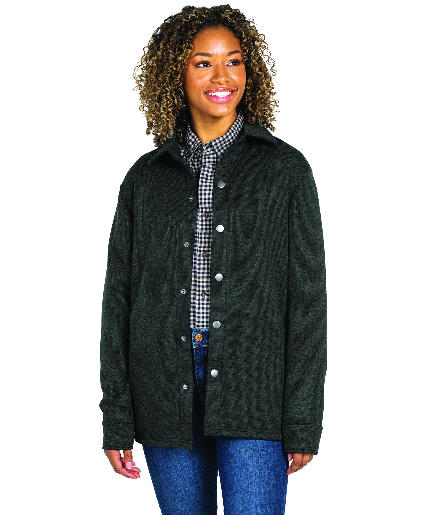 Heathered Fleece Snap Shacket
