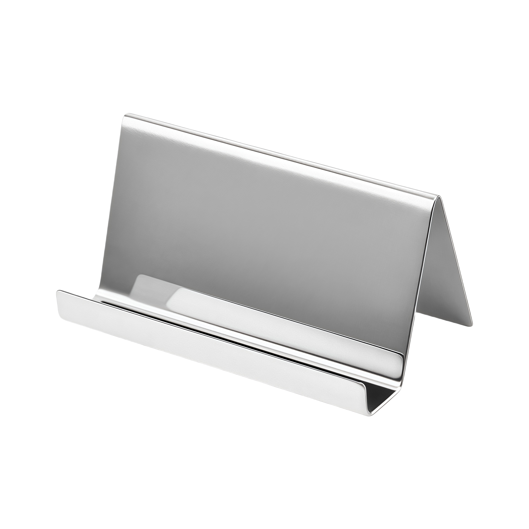 Stainless Steel Business Card Holder for Desk - Creative Office Nameplate Card Stand with Phone Slot 3