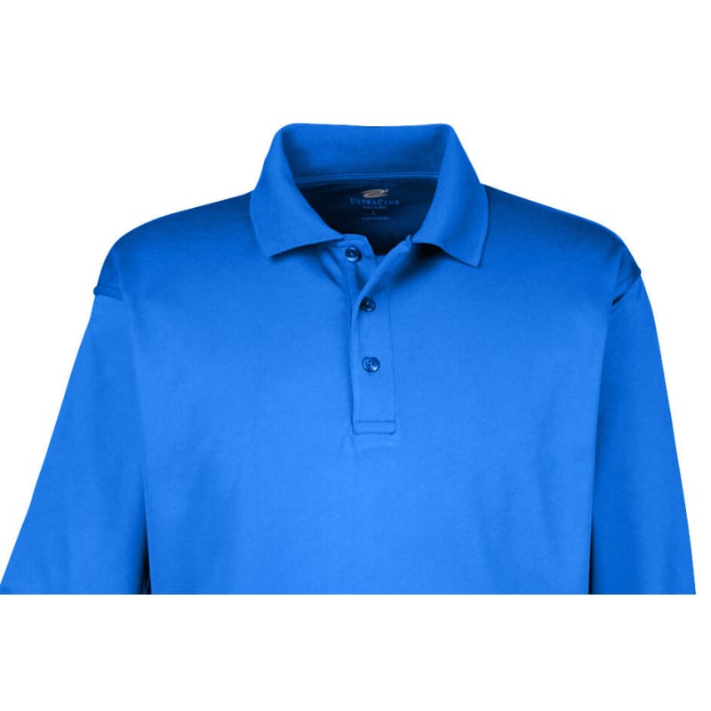 UltraClub Adult Cool & Dry Long-Sleeve Mesh Piqué Polo 10