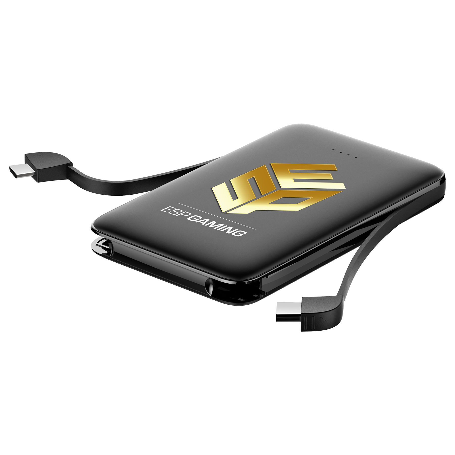 Slim 2.1A Output Power Bank With Attached Charging Cords 12