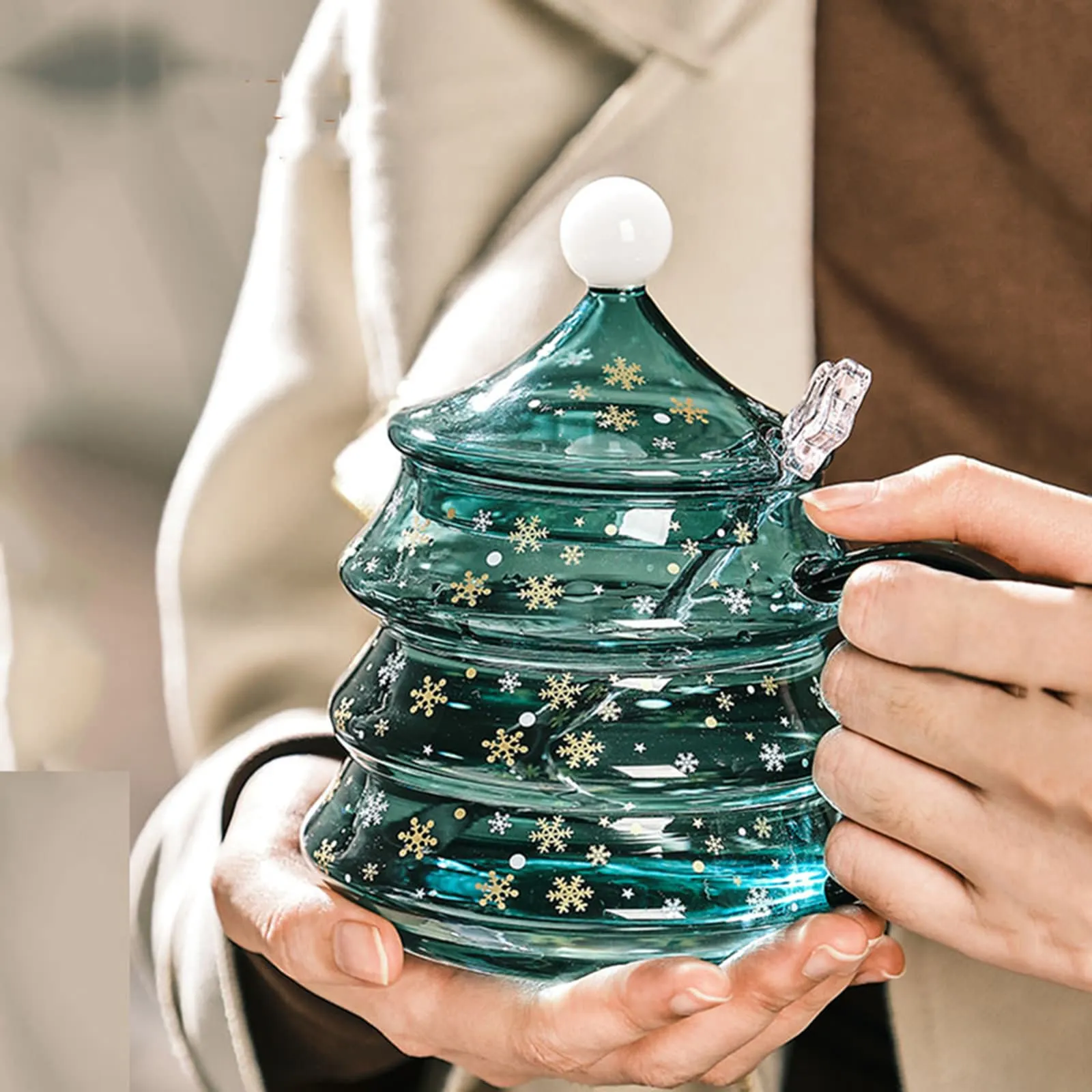 Christmas Tree Glass Coffee Mug 1