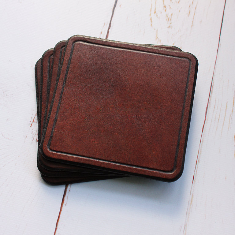Square Leather Drink Coasters 4