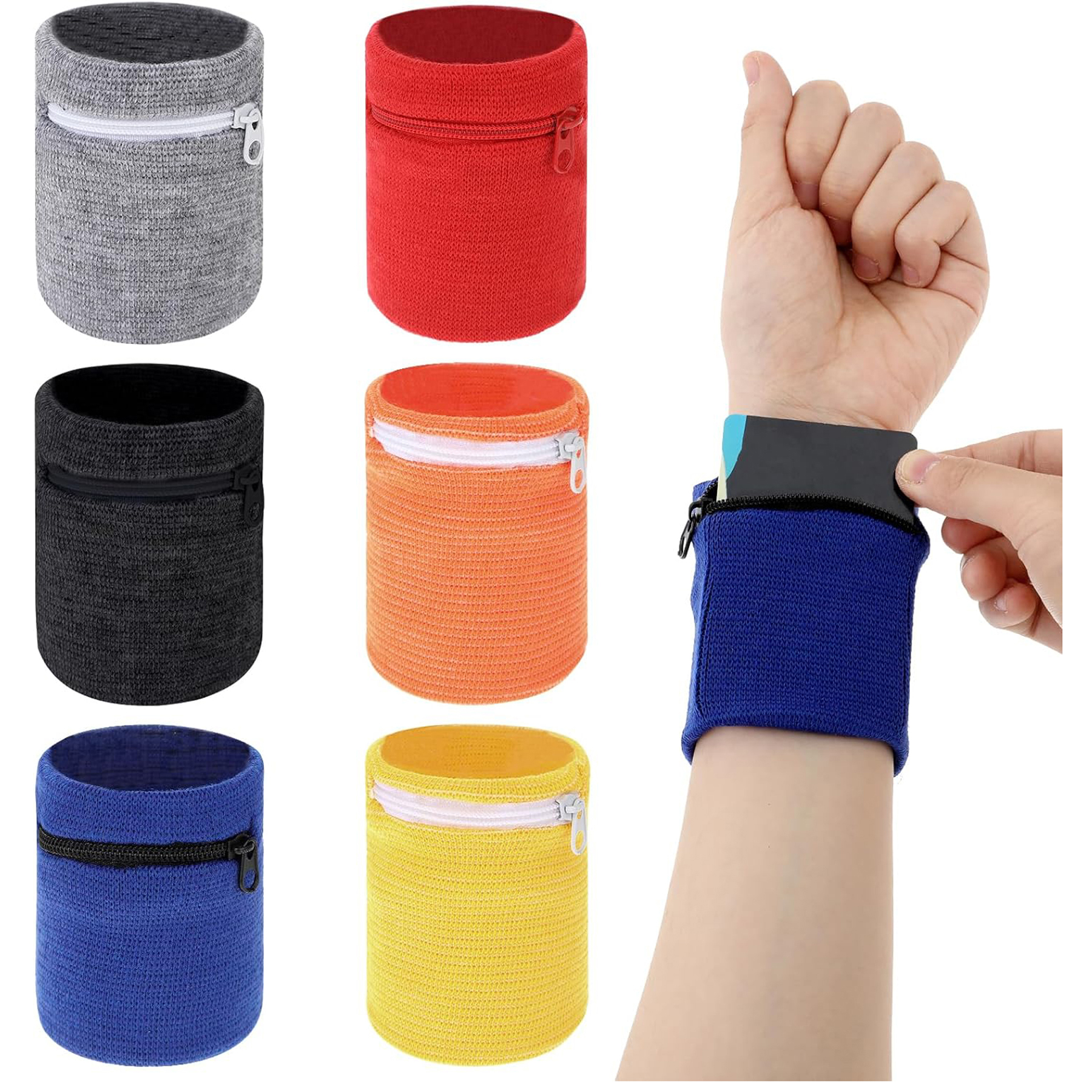 Cotton Wristband with Zipper Pocket 2
