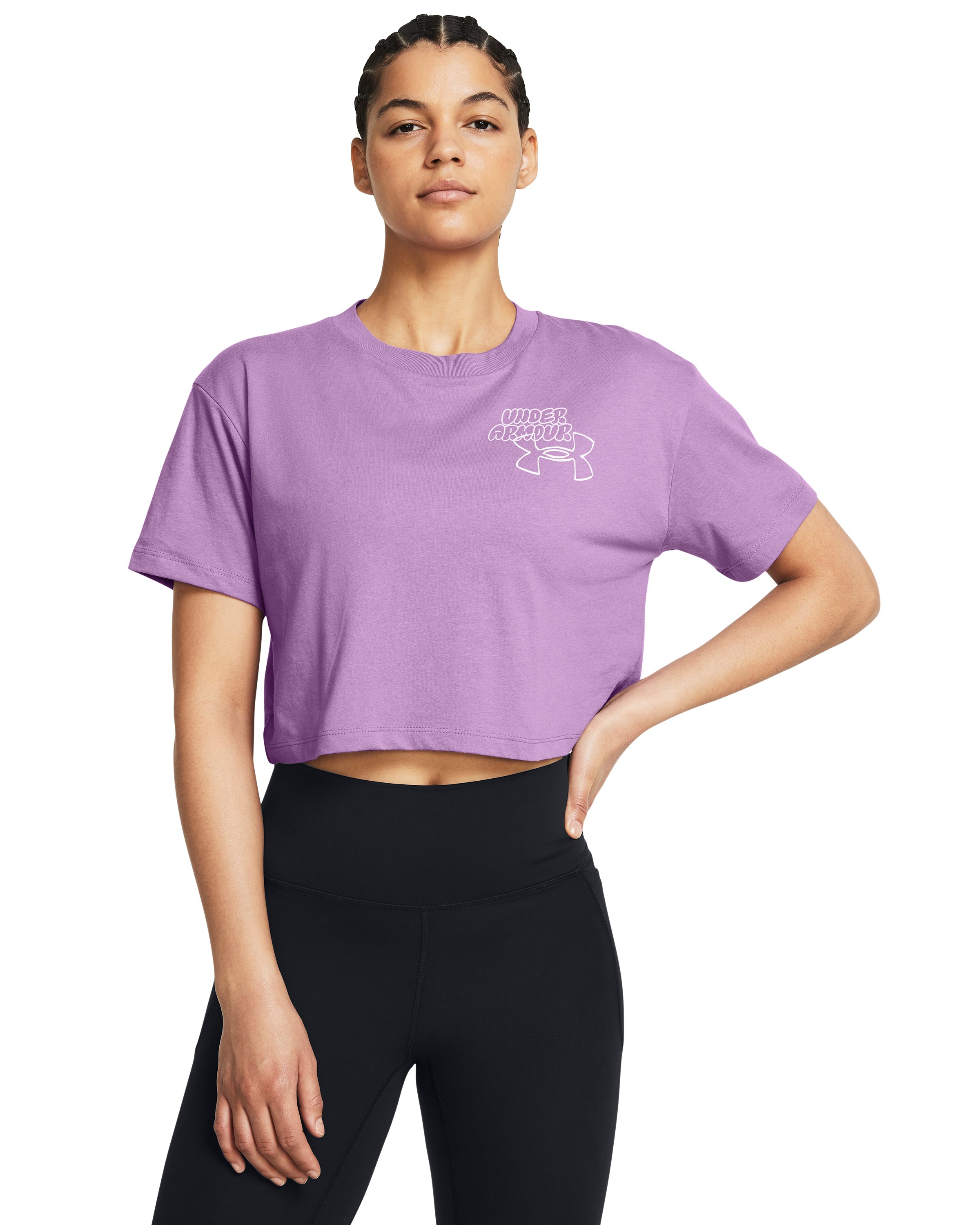 UA Bubble Script Women's Crop Short Sleeve 4