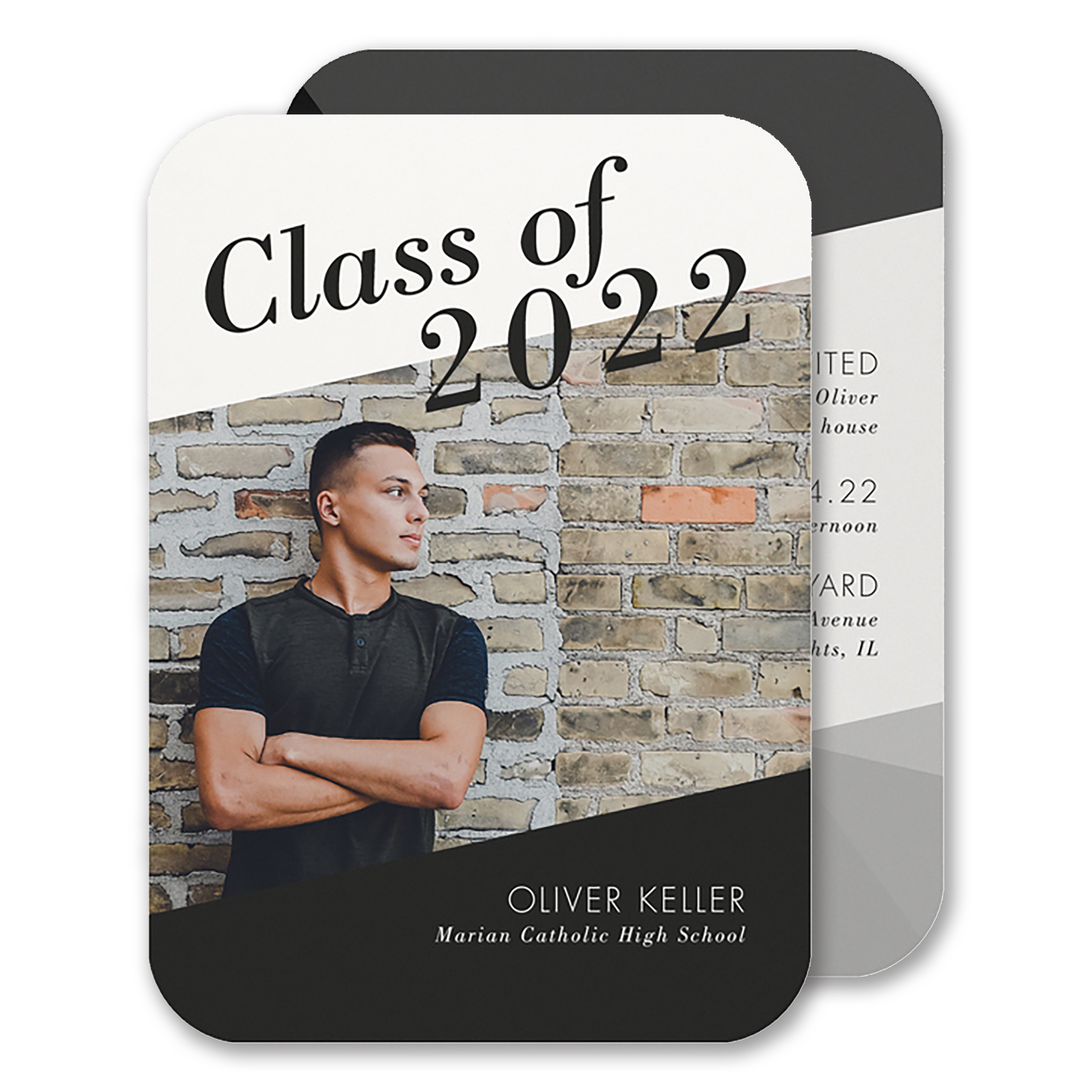 Diagonal Lines - Graduation Invitation 3
