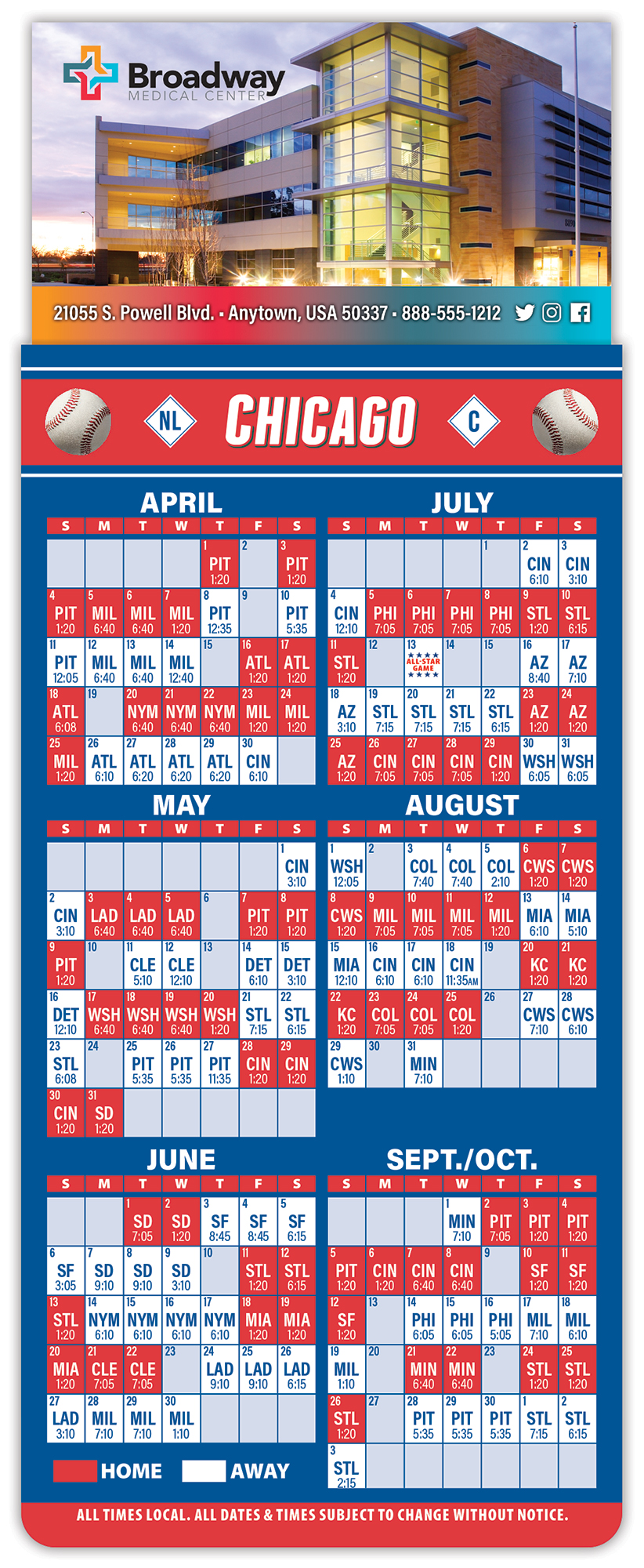 Magna-Card Business Card Magnet - Baseball Schedules (3.5 x 9) 1