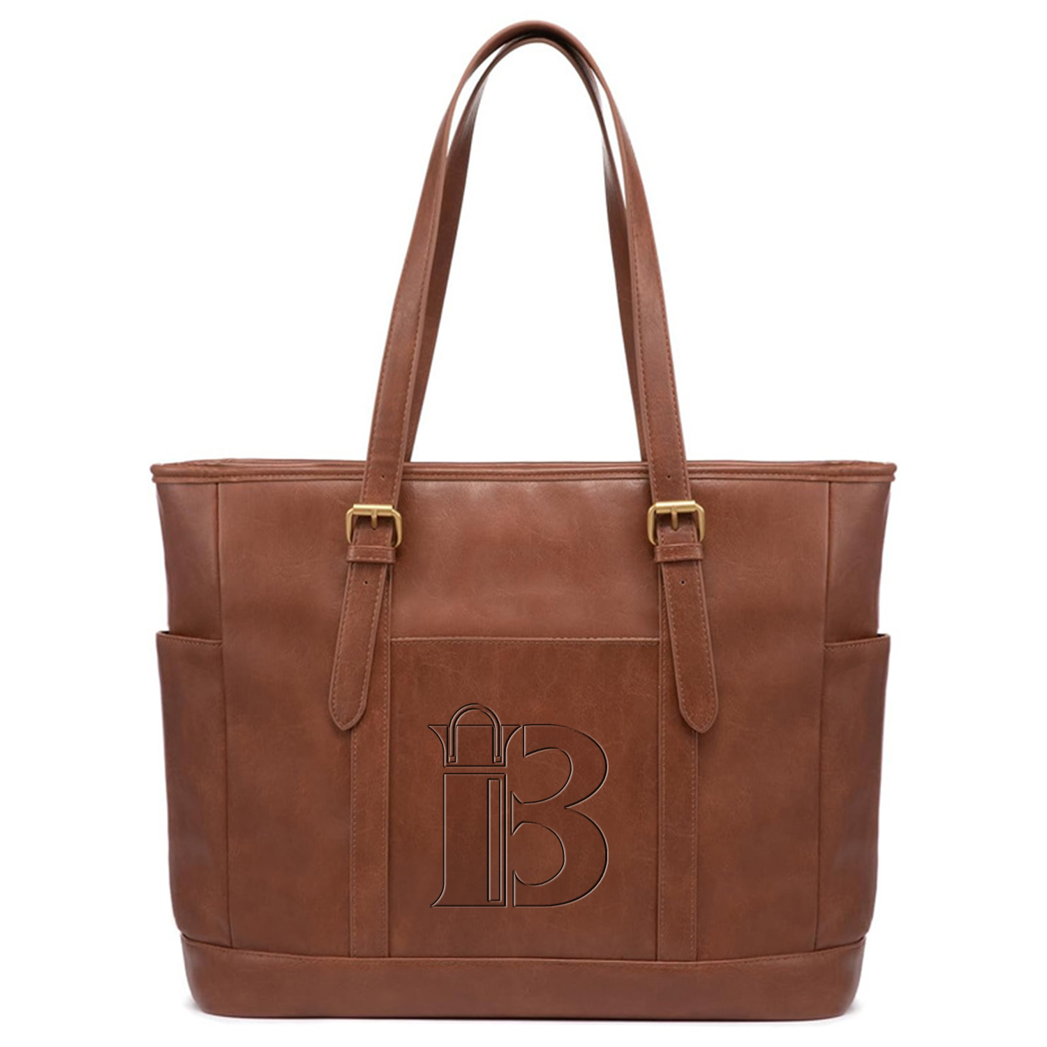 15" Waterproof PU Leather Laptop Tote bag