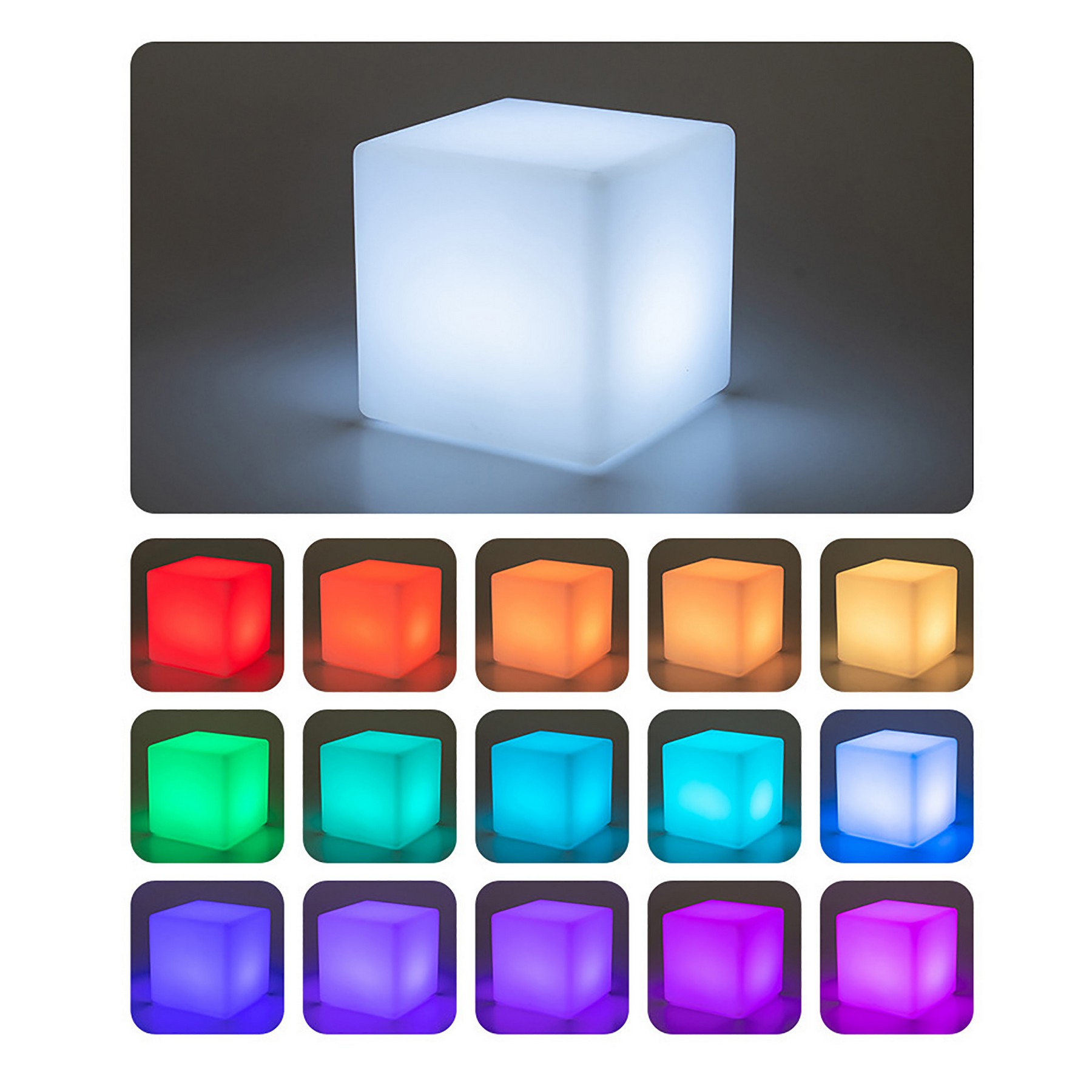 Square 16 Colors Led Light Rechargeable Night Light 6