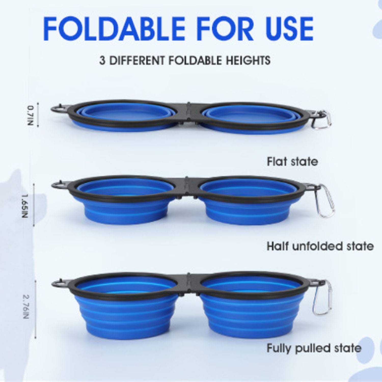 Lightweight Portable Collapsible Dual Pet Bowl 7