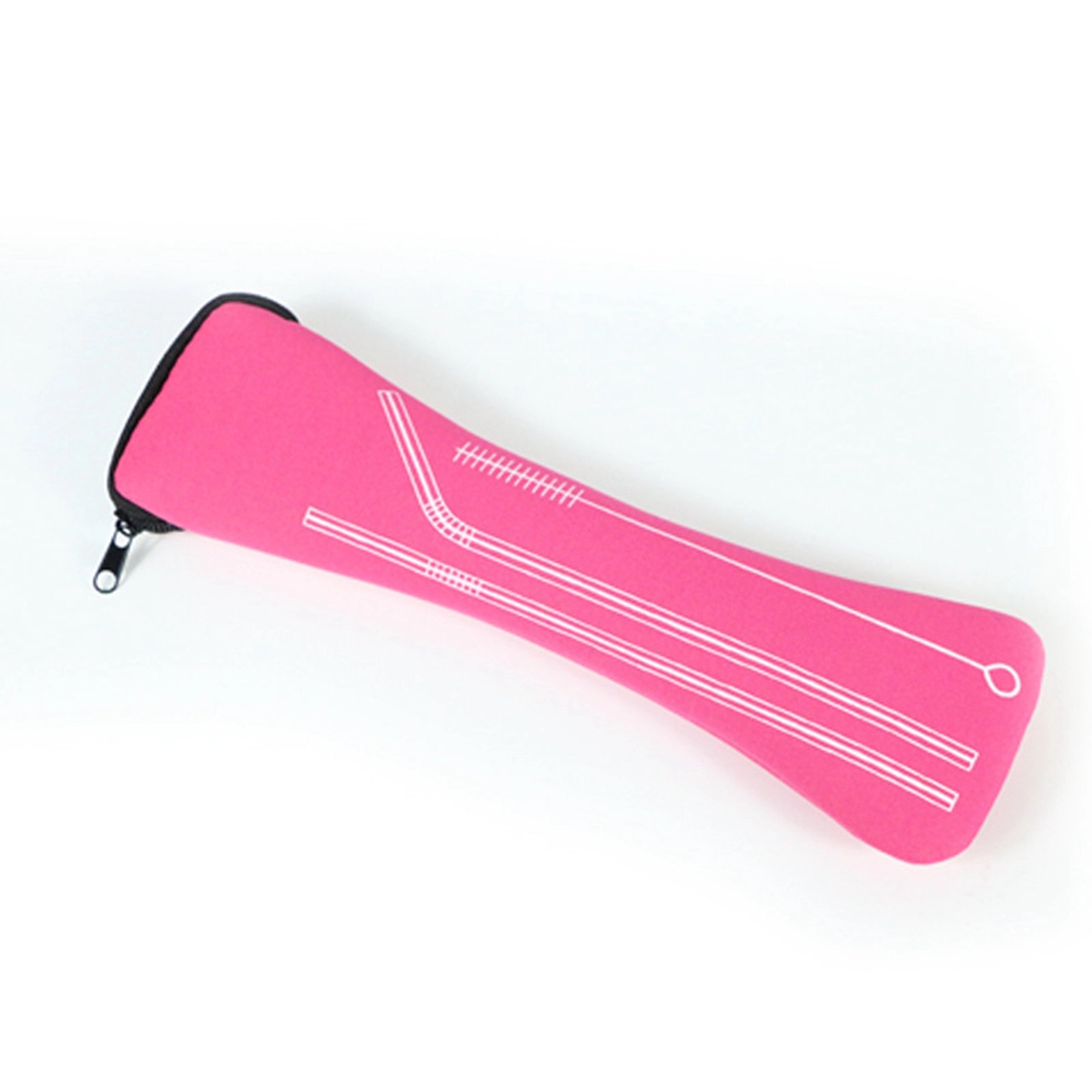 Stainless Steel Bent Straw with Cleaner in Neoprene Bag 5