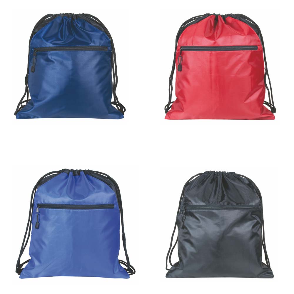 BARGAIN ZIPPERED DRAWSTRING BAG W/ 2 SLIP POCKETS 3