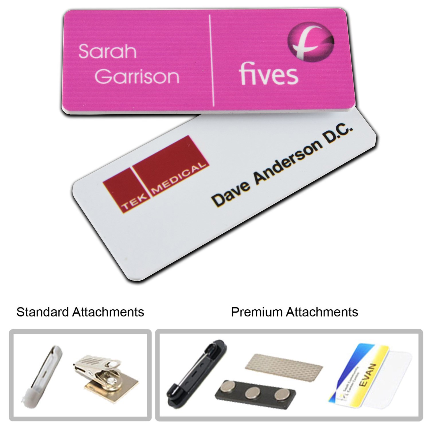1.25 inch x 3 inch Plastic Name Badge 2