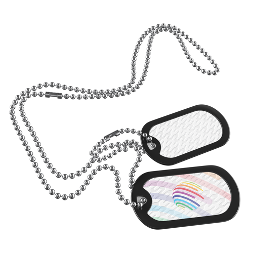 Double-Sided Dog Tag Pendant w/ Long Chain 1
