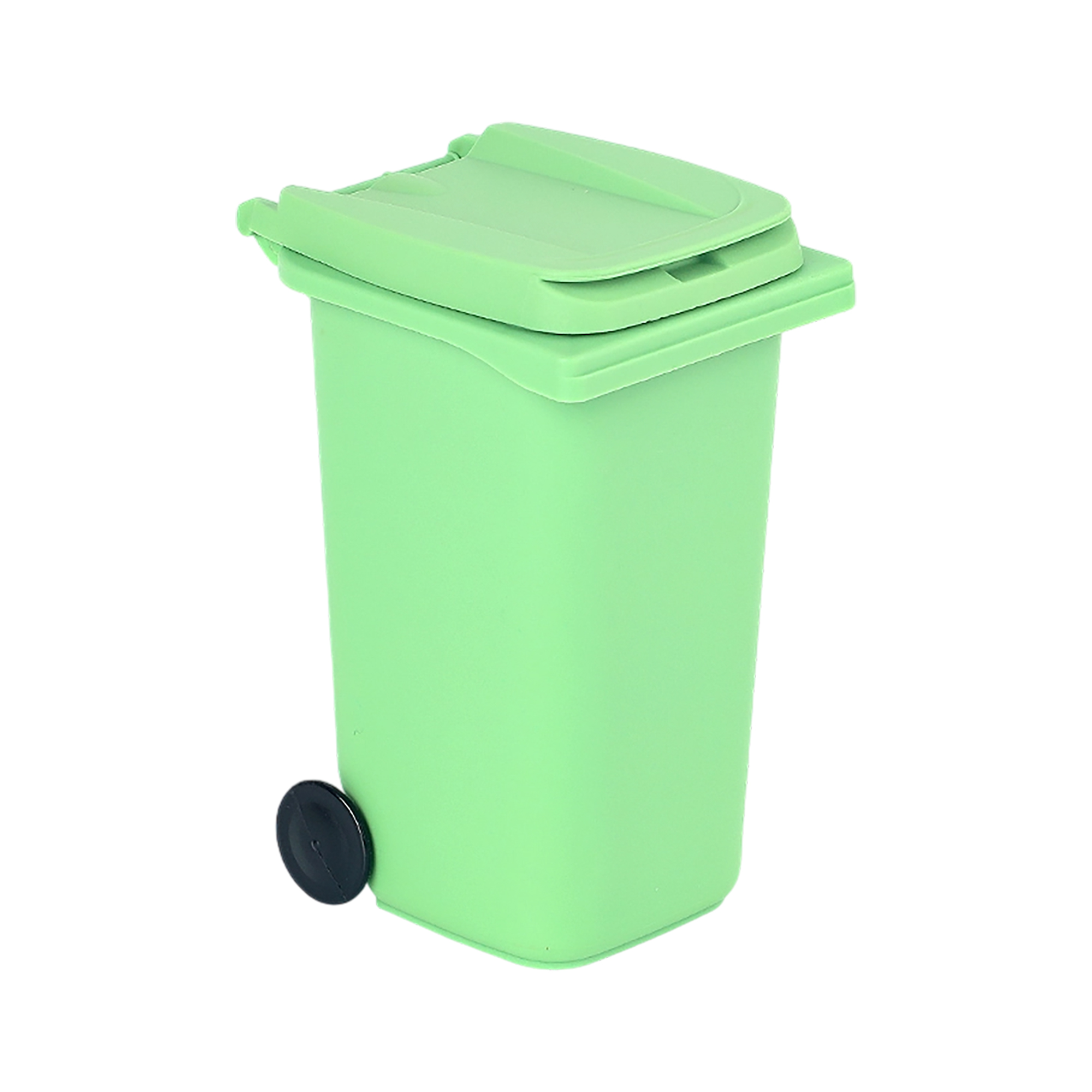 Plastic Mini Trash Can With Lid And Wheels 4.96 x 3.5 x 2.83" 6