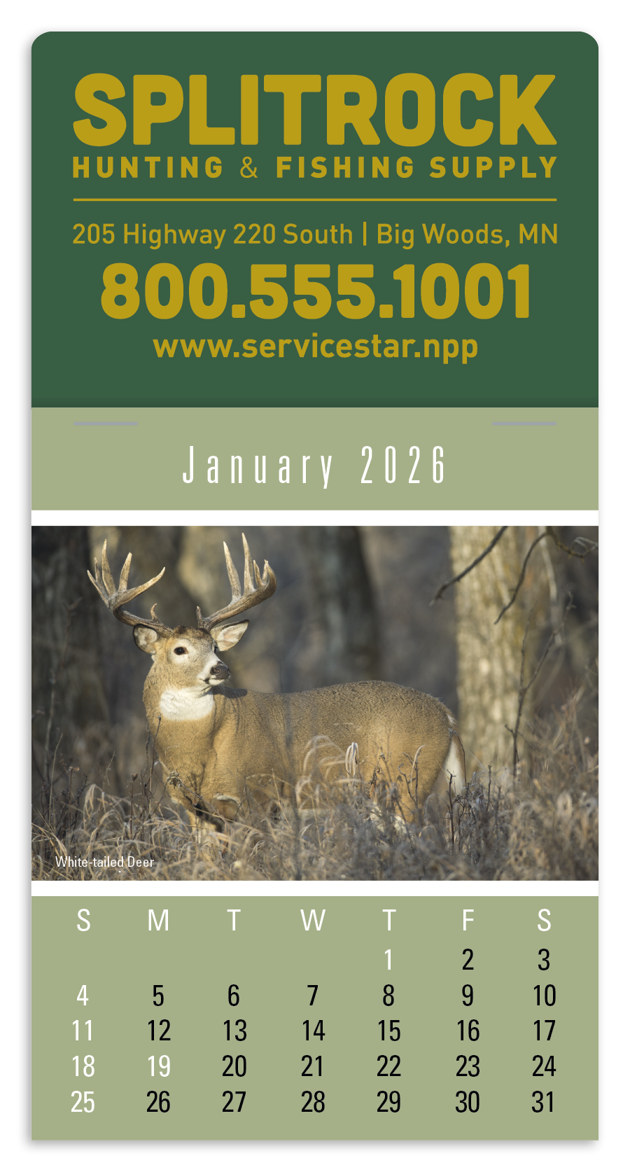 Press-N-Stick Sportsmen Calendar