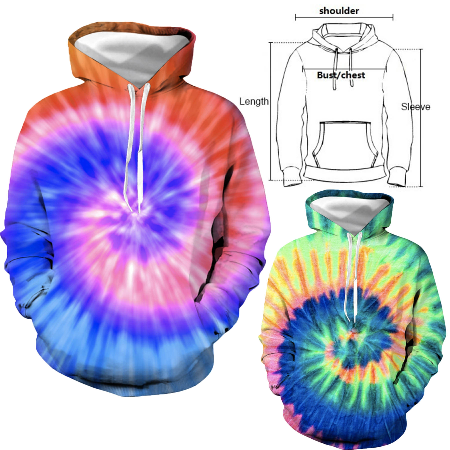 Hoodies Pullover Unisex Sweatshirt 3D Graphic Hoodies, custom hoodie or sweatshirt with logo imprint 2