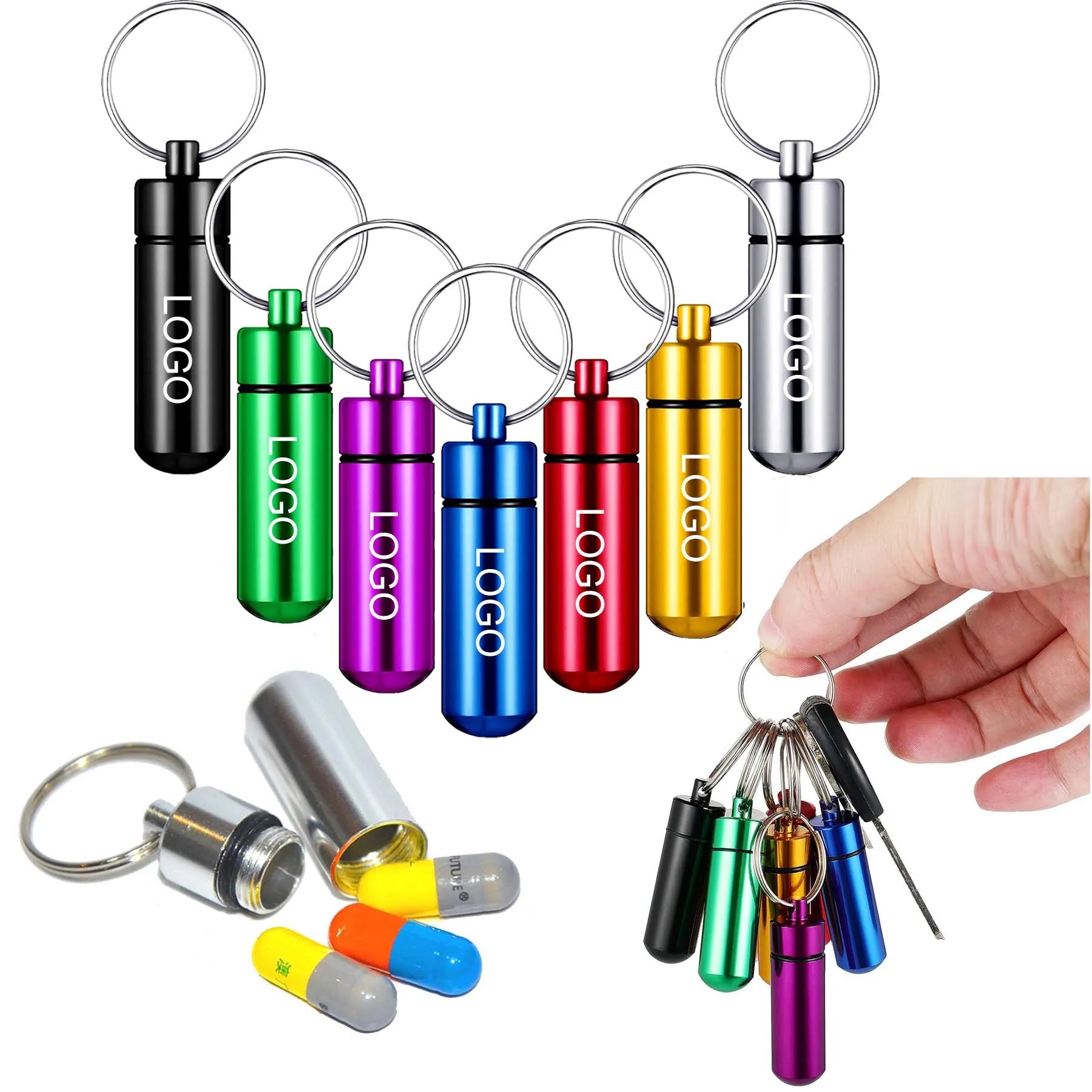 Mini Aluminum Storage Sealed Box Keychain 3