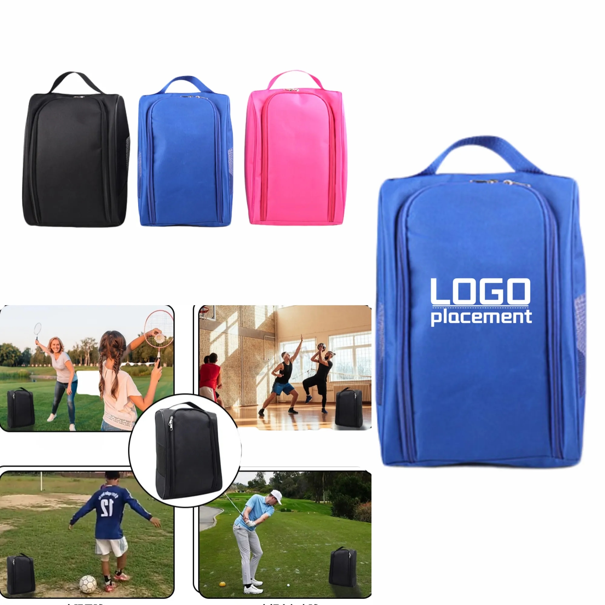 Golf Shoe Bag, Breathable Mesh Footwear Storage Pouch