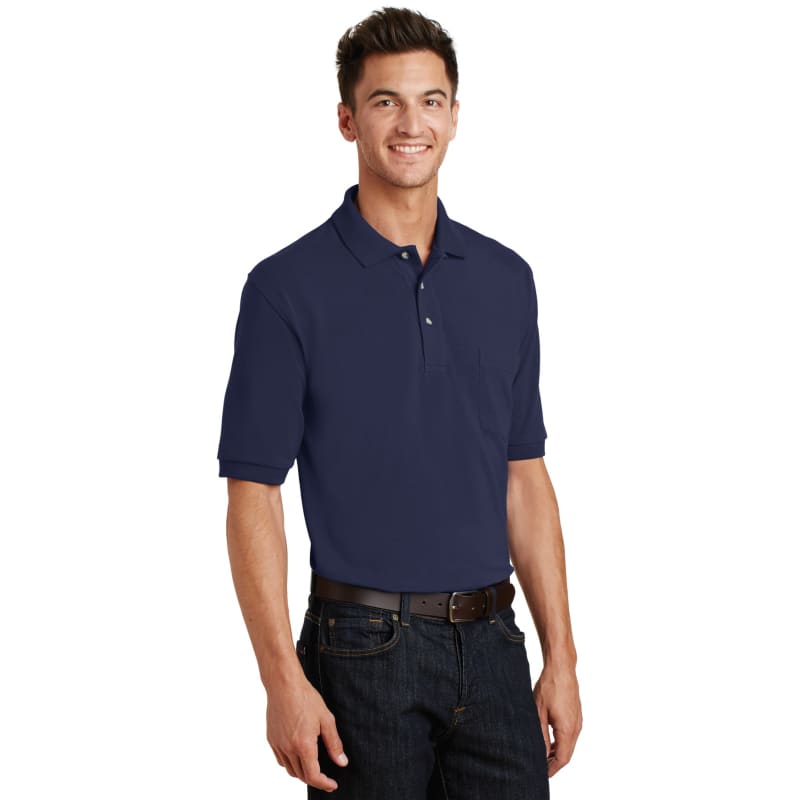 Port Authority Heavyweight Cotton Pique Polo With Pocket. 23