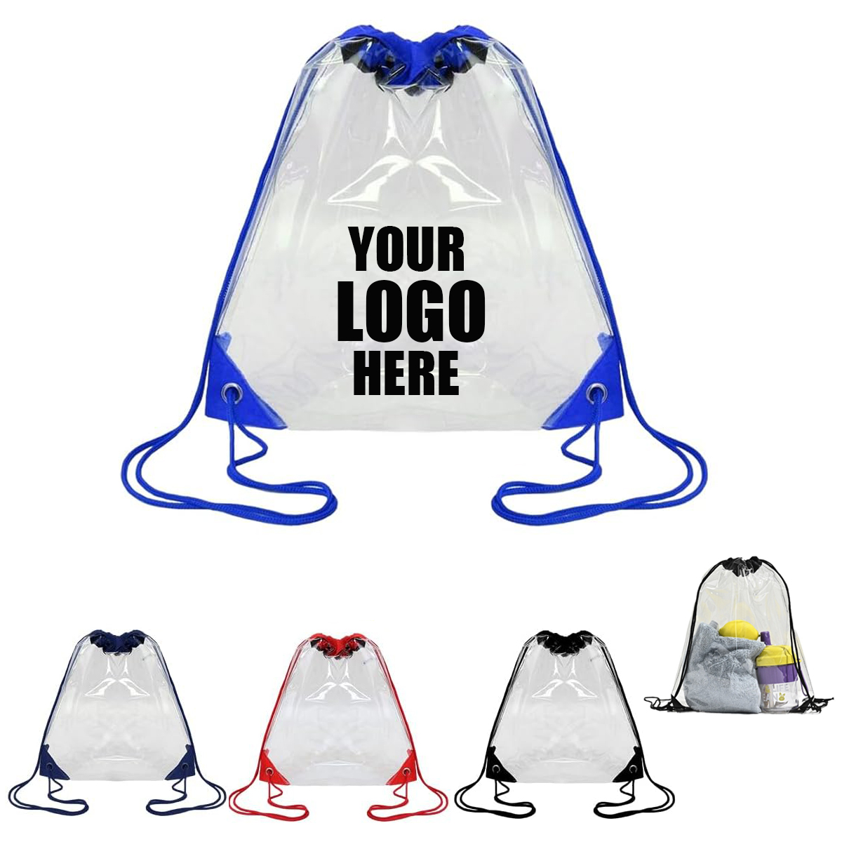 Touchdown Clear Drawstring Backpack 1