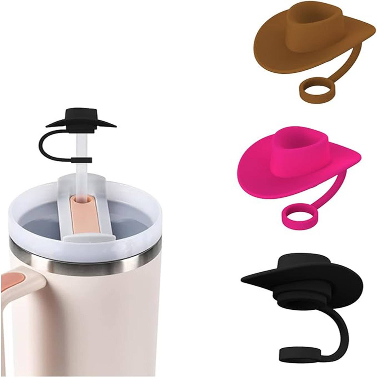 Cowboy Hat Silicone Straw Covers Compatible with Cup 5