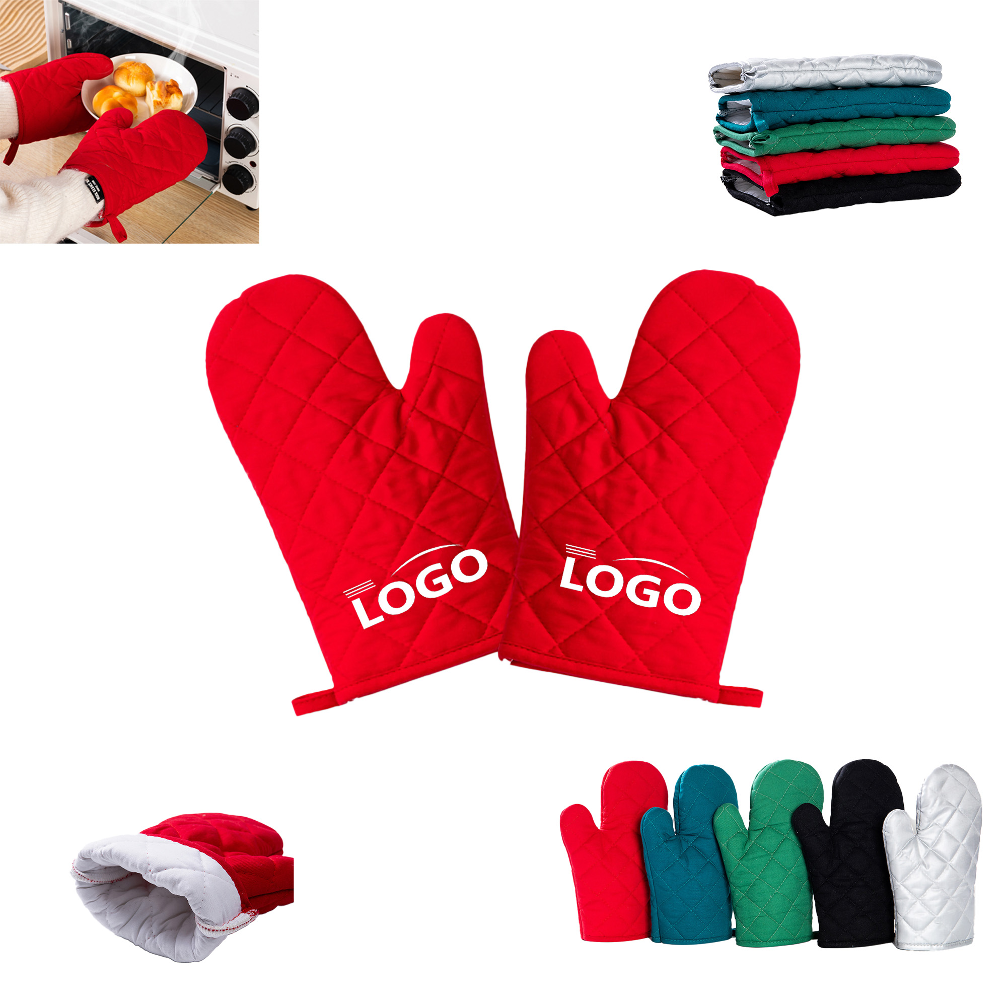 Custom Home Chef Heat Resistant Kitchen Oven Mitts Gloves MOQ200 7