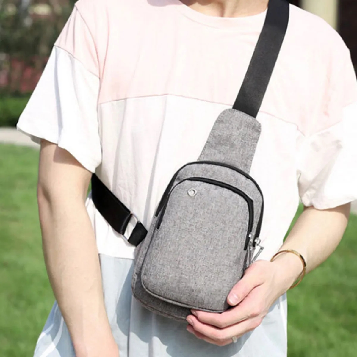 Compact USB Charging Sling Shoulder Bag Crossbody Bag for Women Men Trendy Sling Bag Bakpack 5