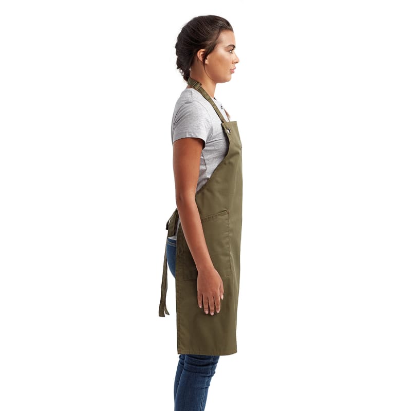 Artisan Collection By Reprime Unisex 'Barley' Contrast Stitch Recycled Bib Apron 9
