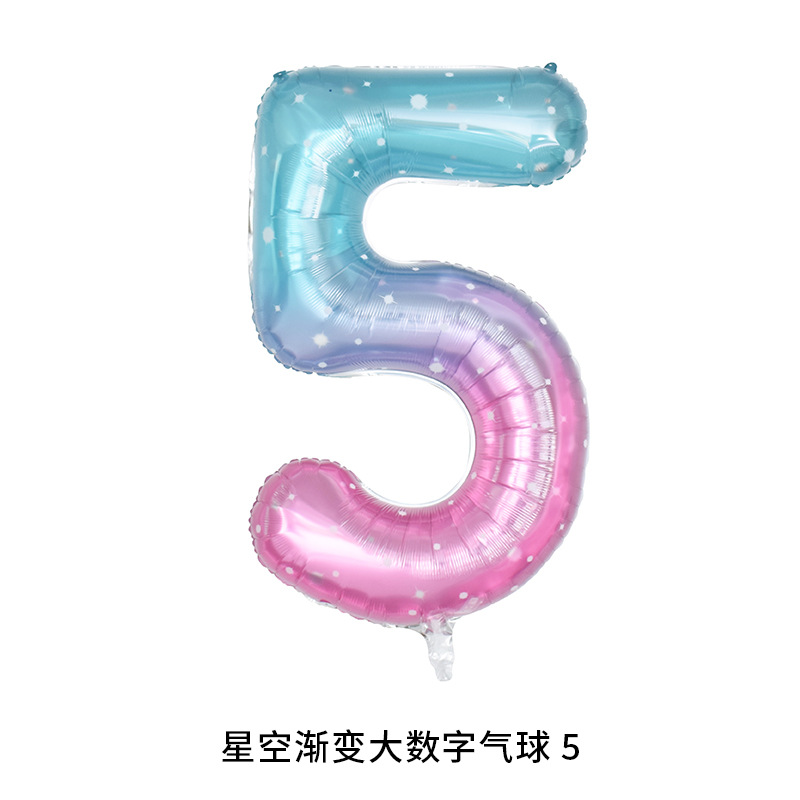 40 inches gradient rainbow number balloon 3