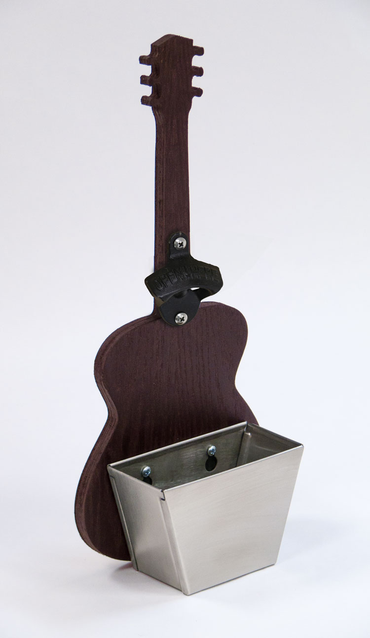 Acoustic Guitar Shaped Bottle Opener with Cap Catcher