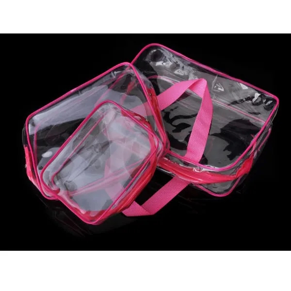 3 Piece Clear PVC Cosmetic Toiletry Bag Set 6