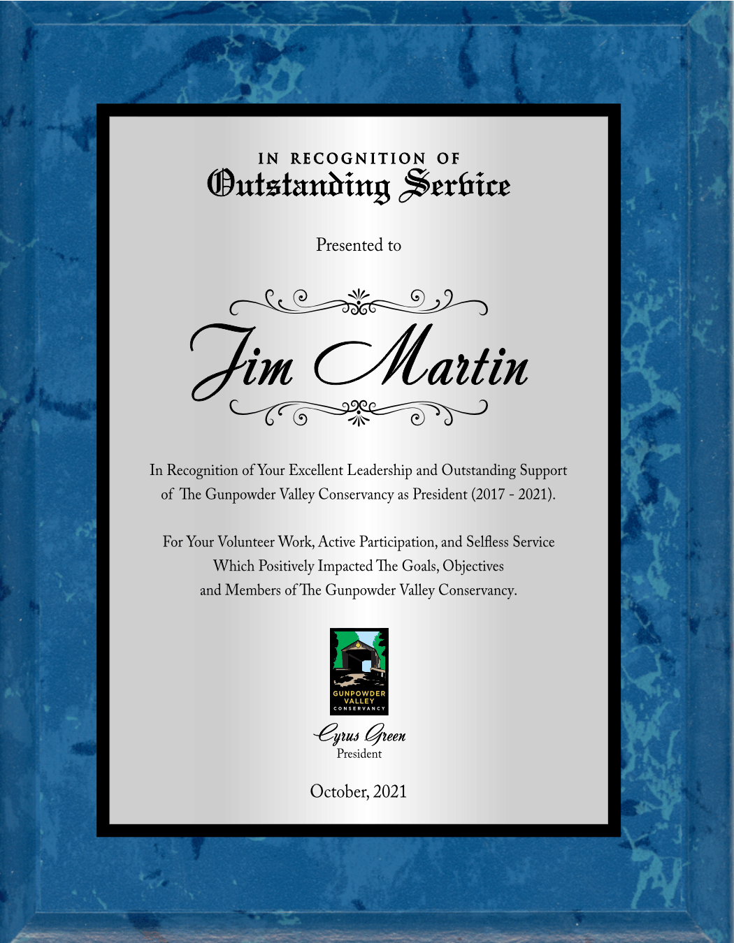 Marble Finish Plaque 2