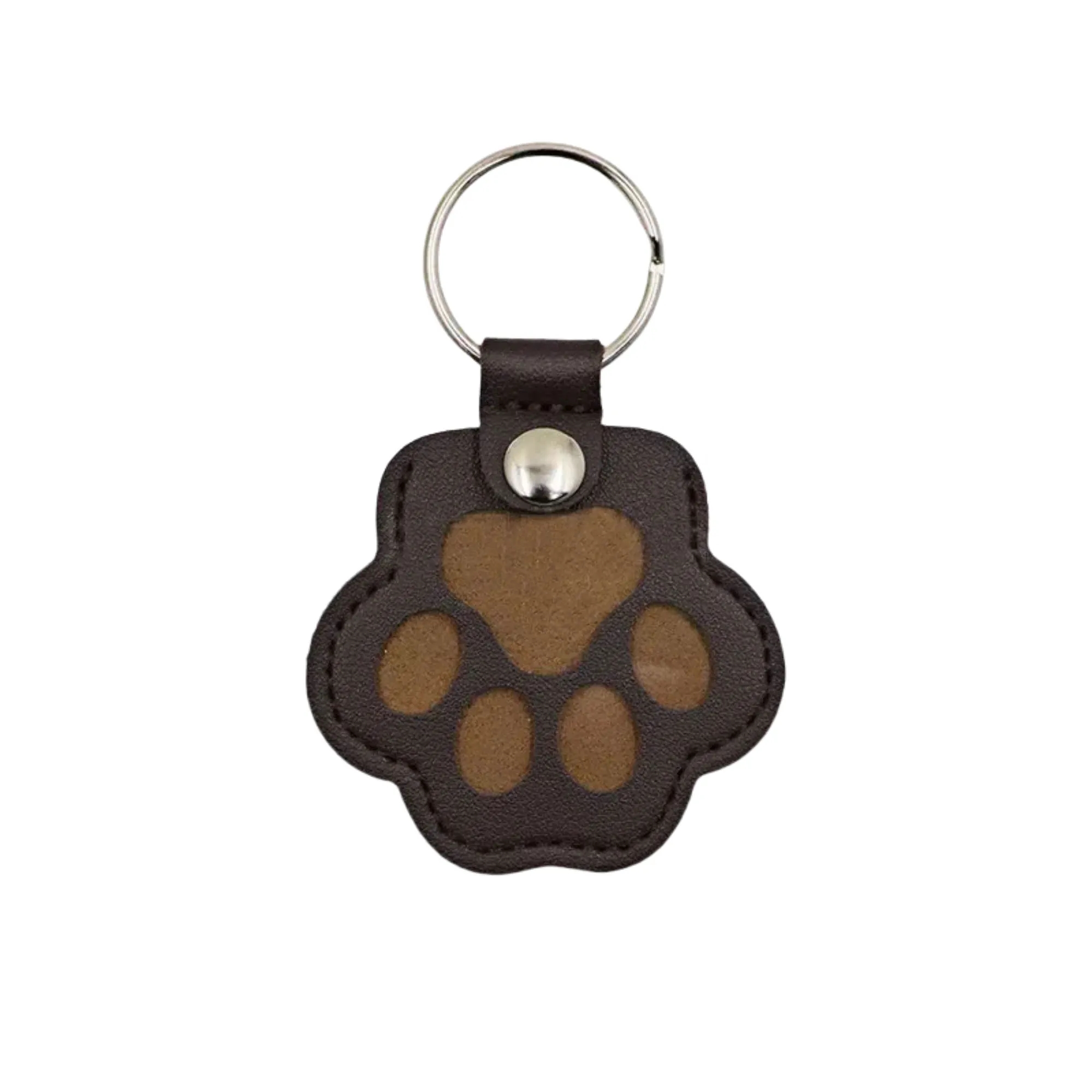 Pet Hair Paw Shape Keepsake Leather Keychain 10