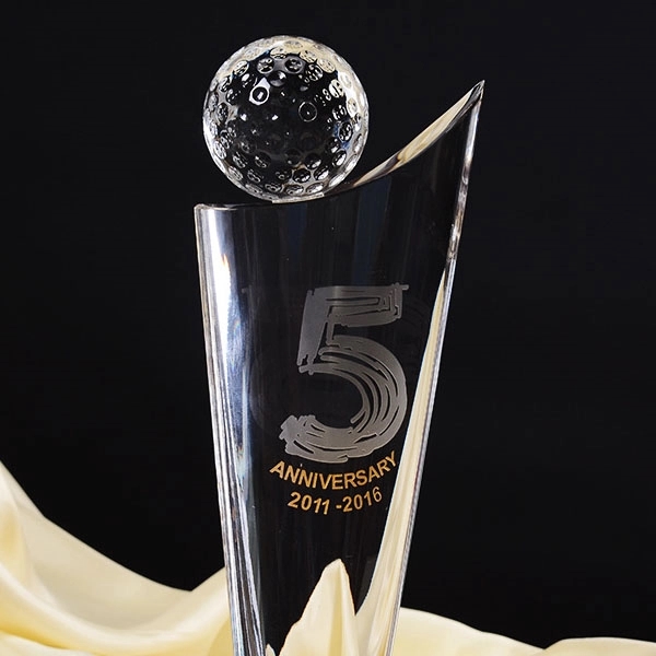 Crystal Golf Ball Trophy Award 2