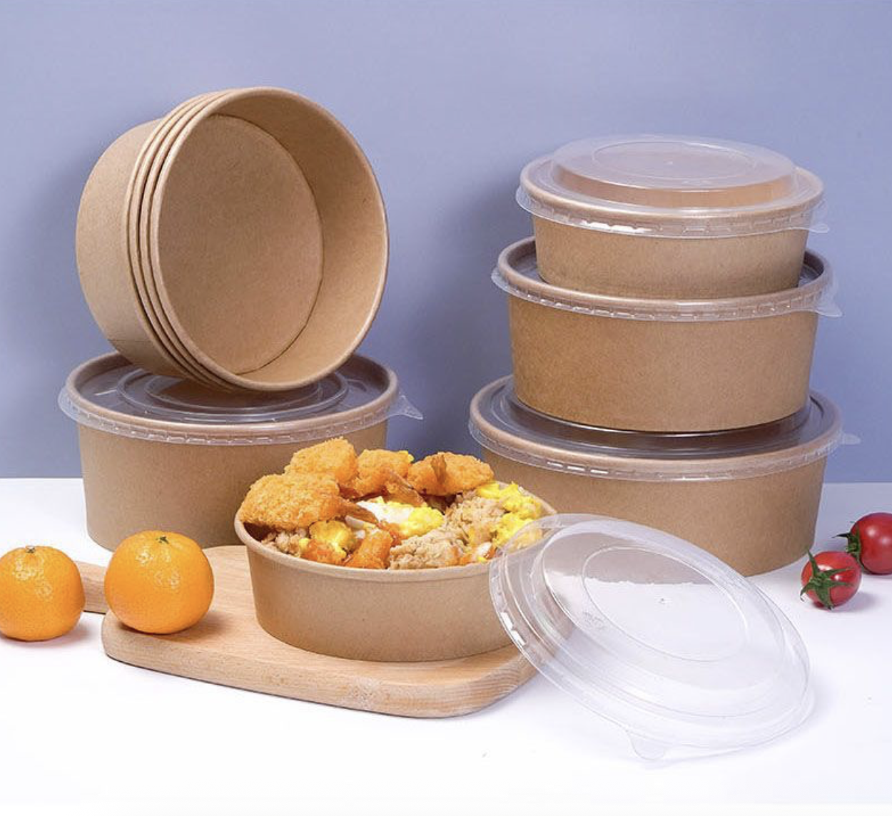 25 Oz Large Paper Bowls with Lids 9