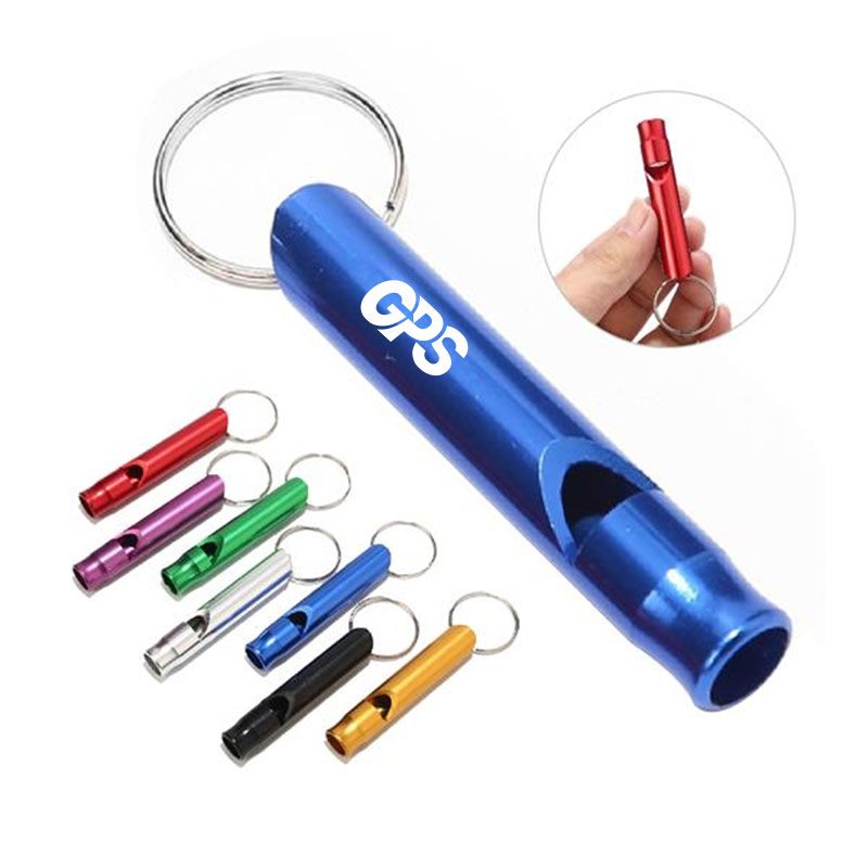1 7/8 " Aluminum Alloy Safety Whistle with Key Ring 4