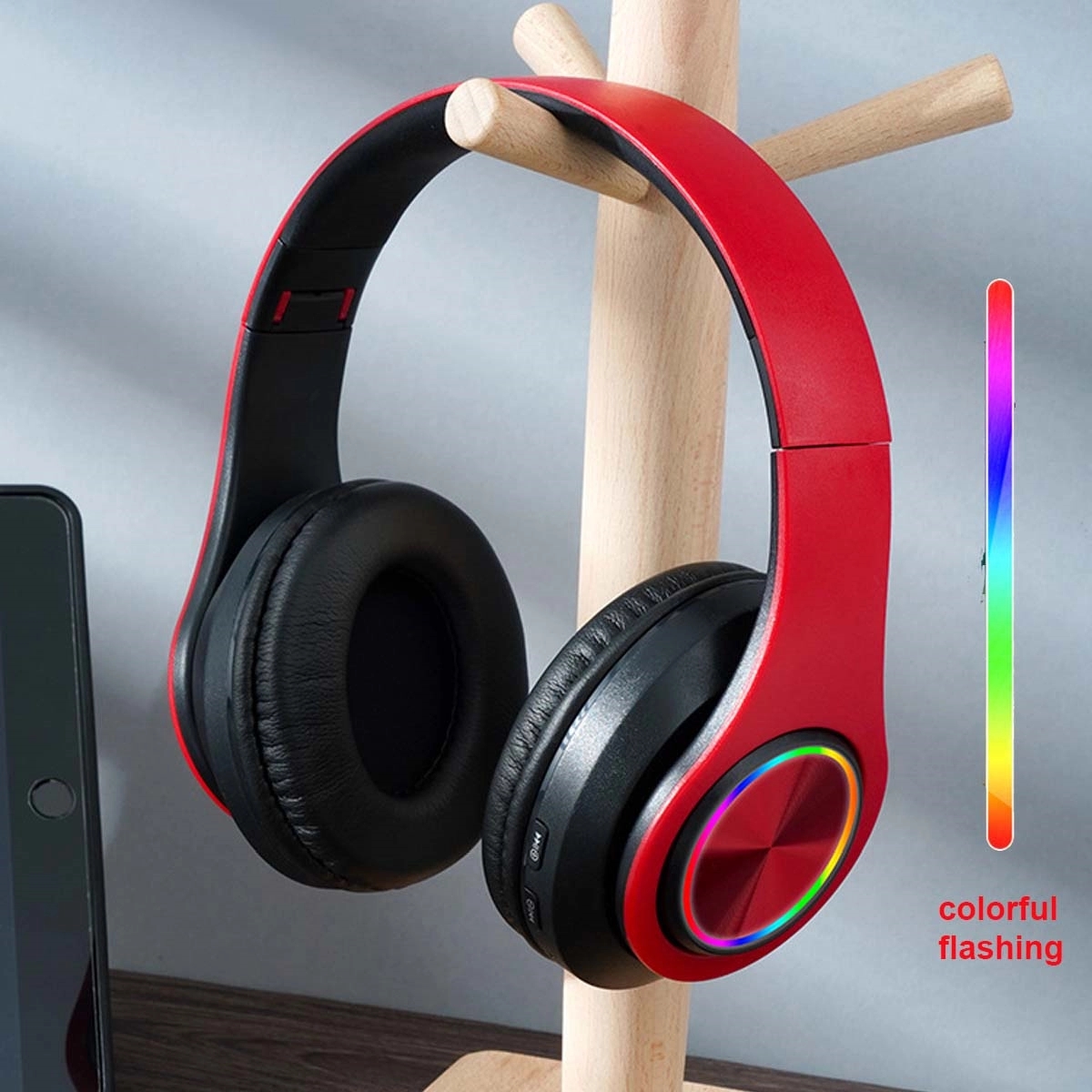Colorful LED Lights Bluetooth Headphones 2