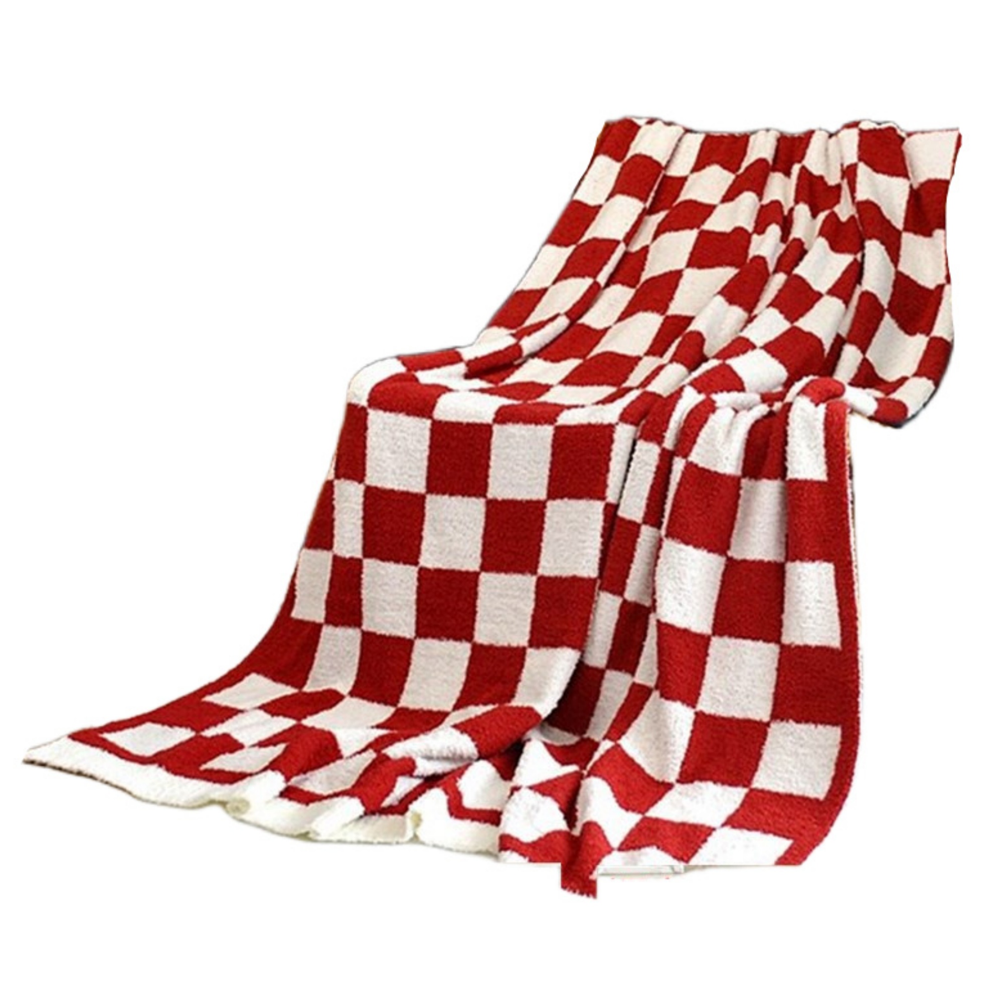Fluffy Fuzzy Checkered Throw Blanket 5