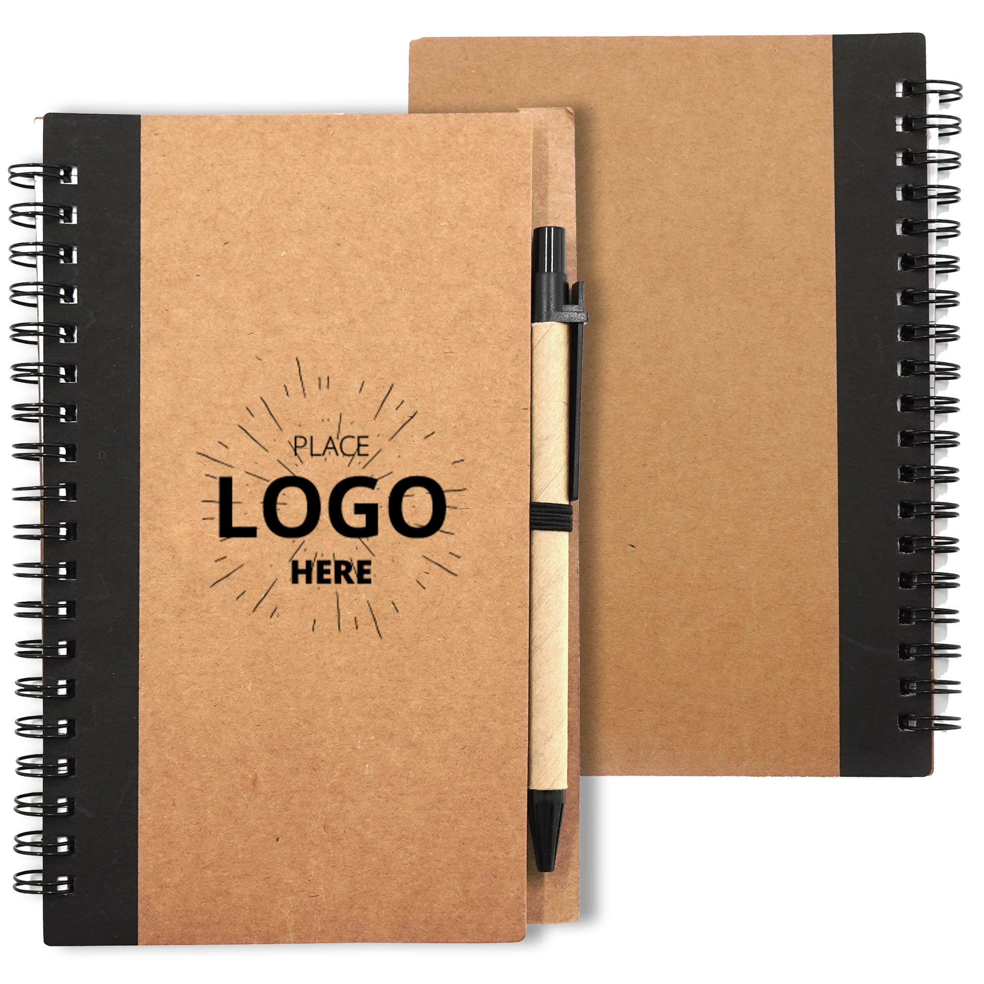 Soft Cover Kraft Spiral Journal With Pen 5" x 7" 2