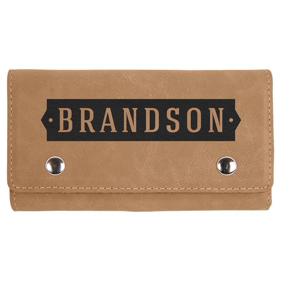 Light Brown Leatherette Card & Dice Set 1