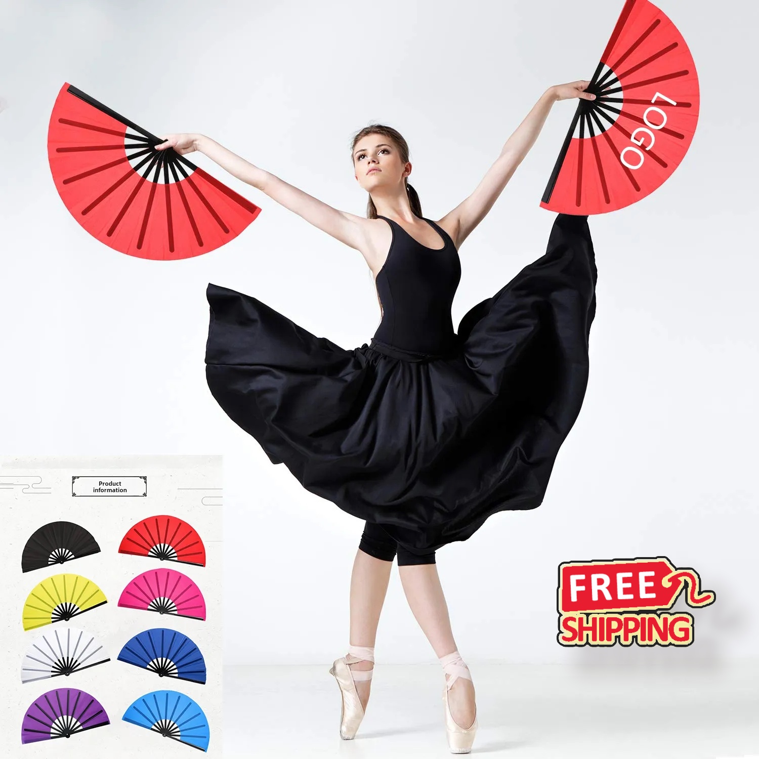 Non-Slip Grip Dance Fan - Sweatproof Performance Fan