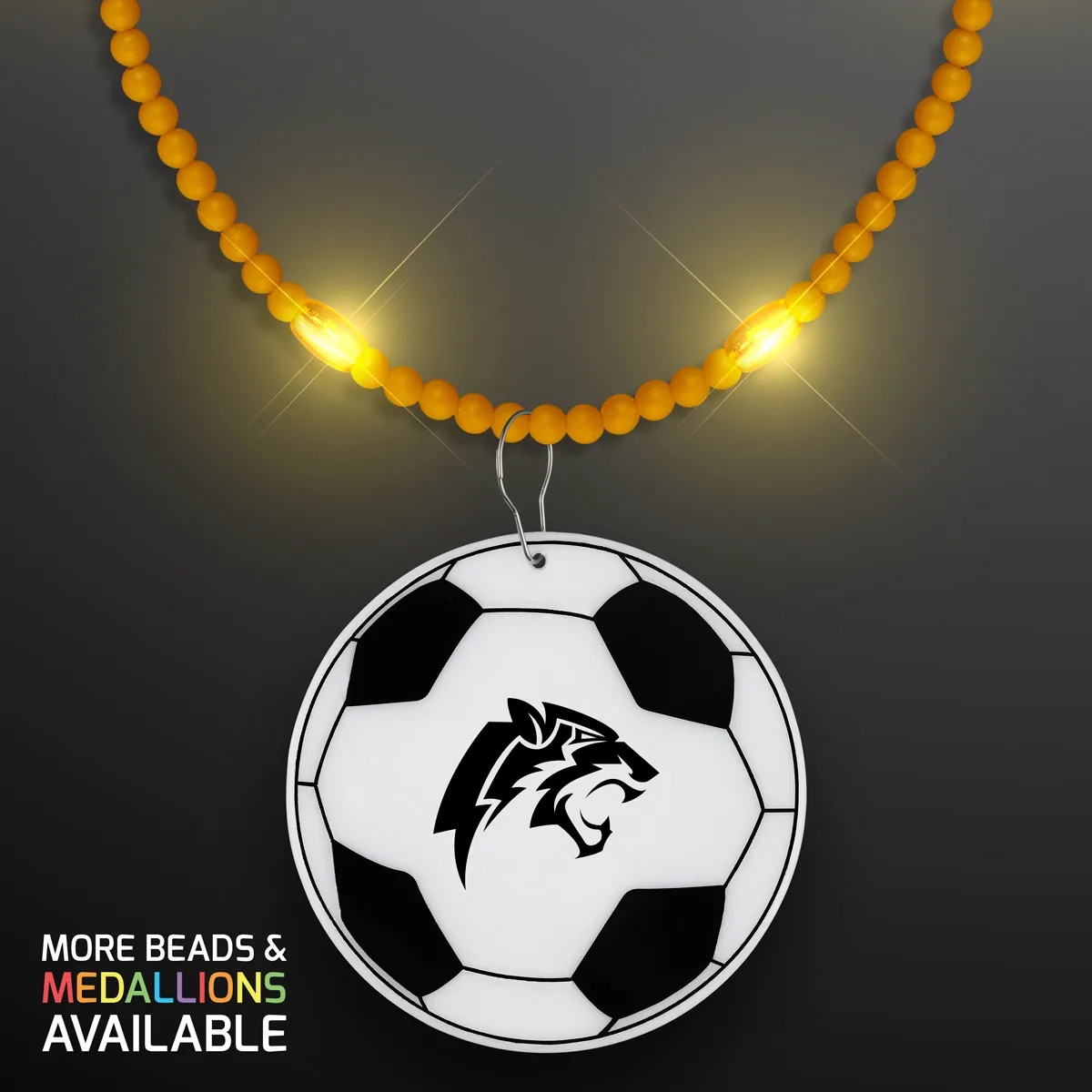 Still-Light Beads with Soccer Ball Medallions 12