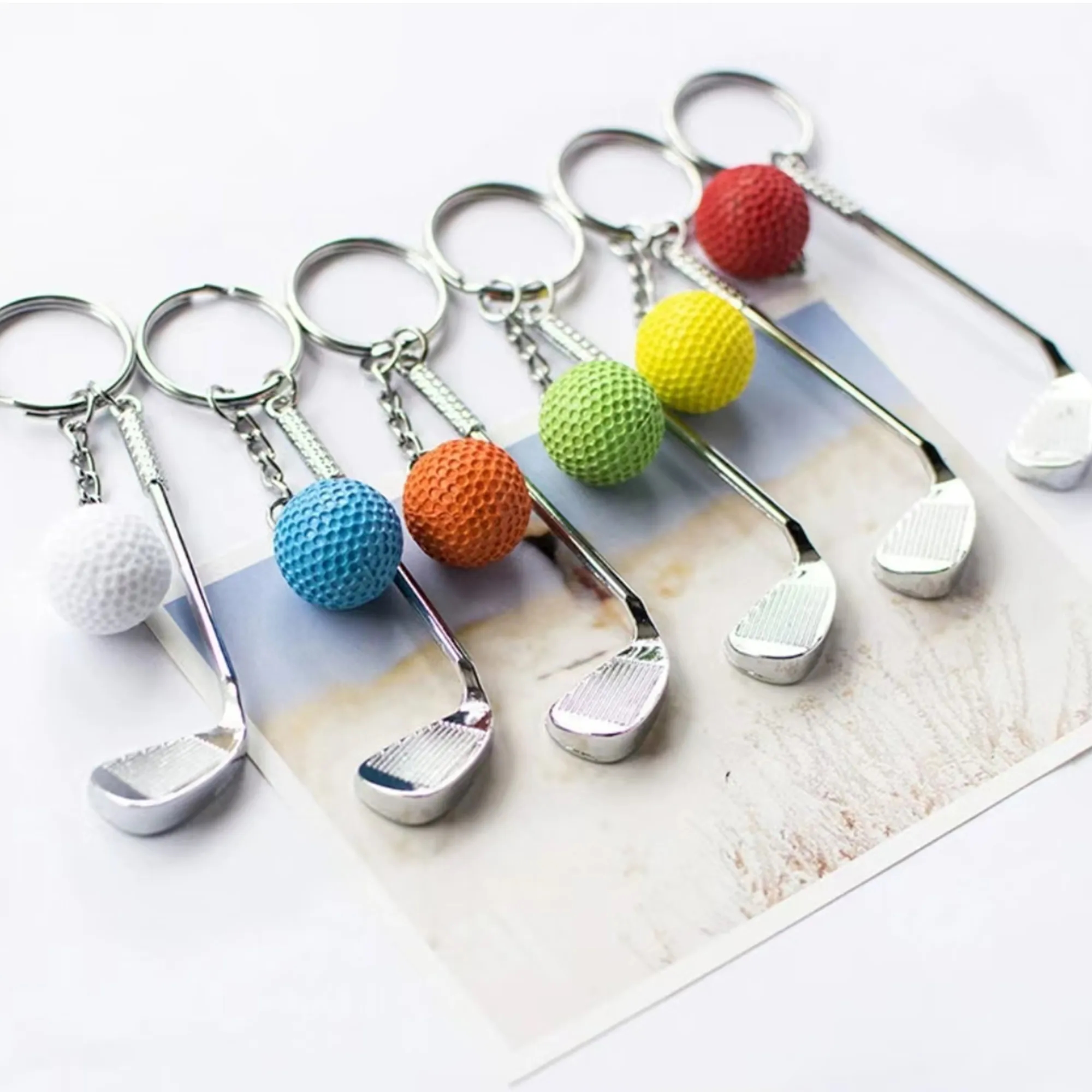 Metal Golf Keychain Pendant Gift Crafts 2