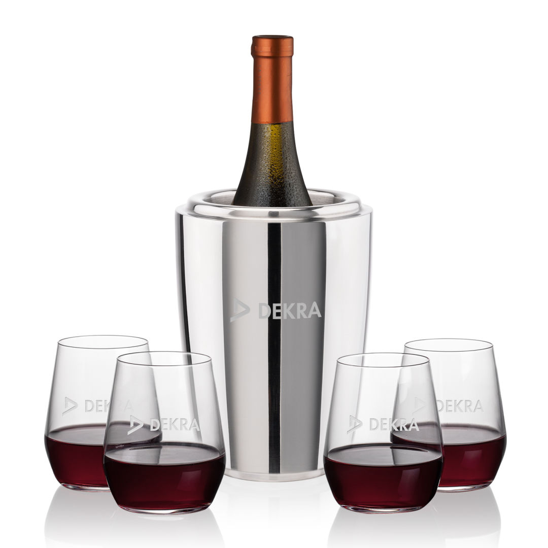 Pescara Wine Cooler & Germain Stemless Wine Set 5