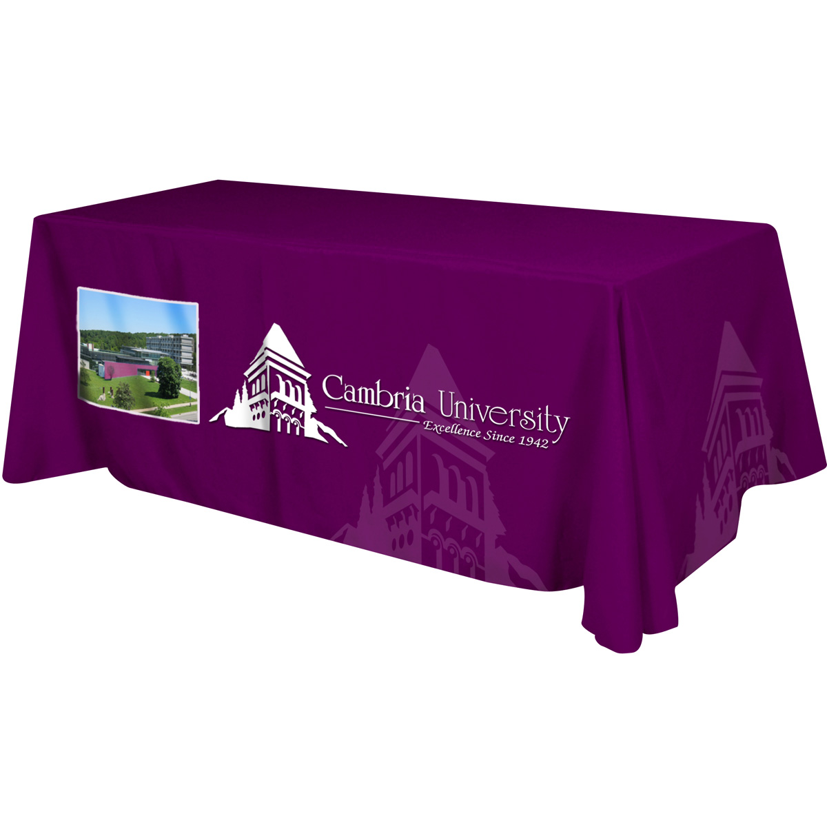 All Over Full Color Dye Sub Table Cover - flat poly 3-sided, fits 8' table 3