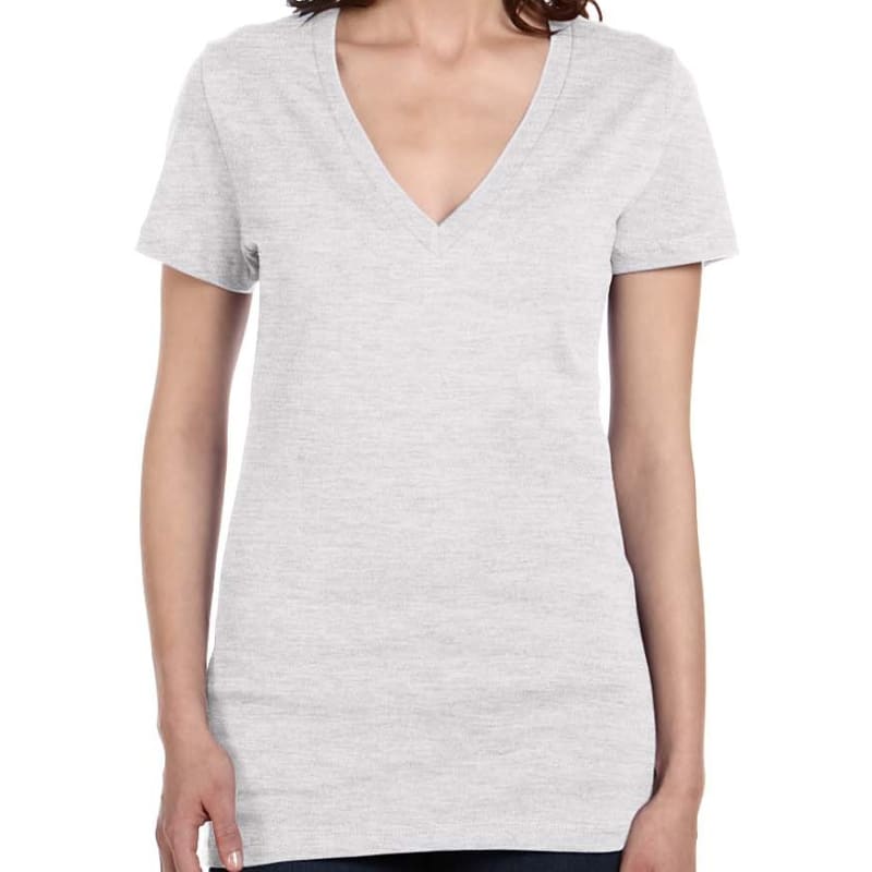 Bella Ladies Jersey Short-Sleeve Deep V-Neck T-Shirt 20