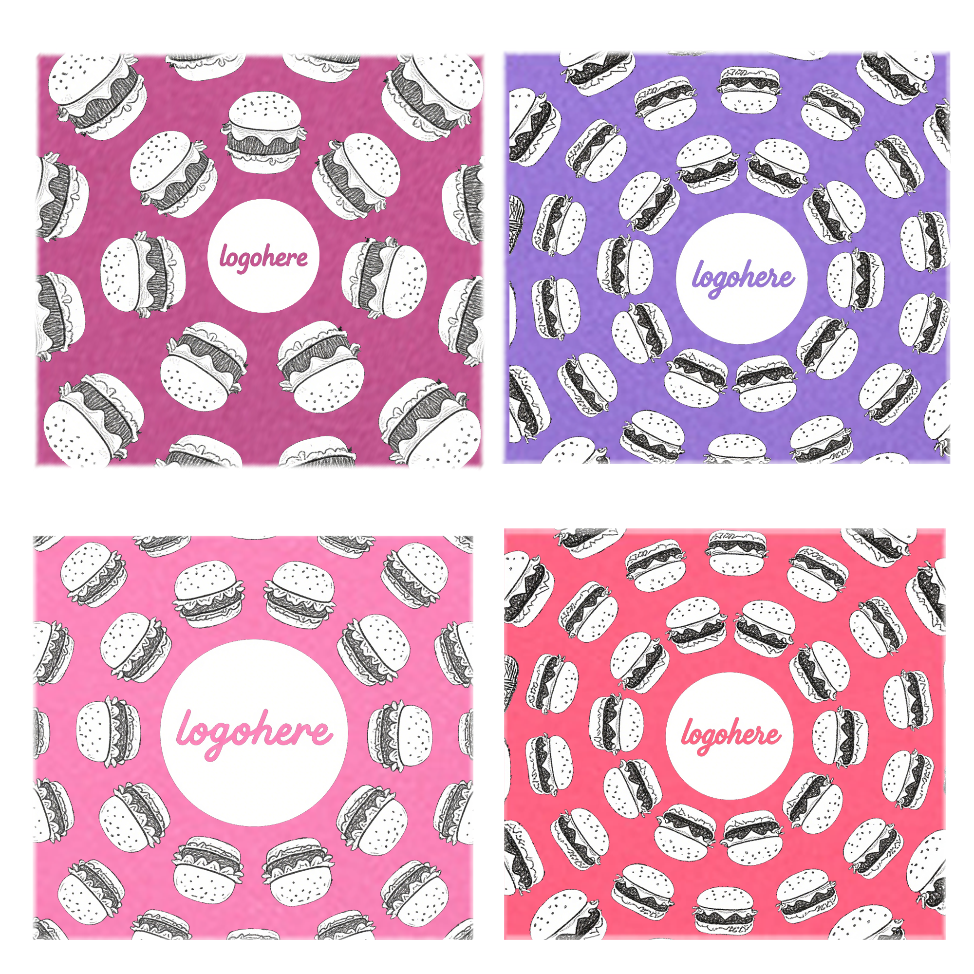 Colored Custom Printed Burger Paper 15